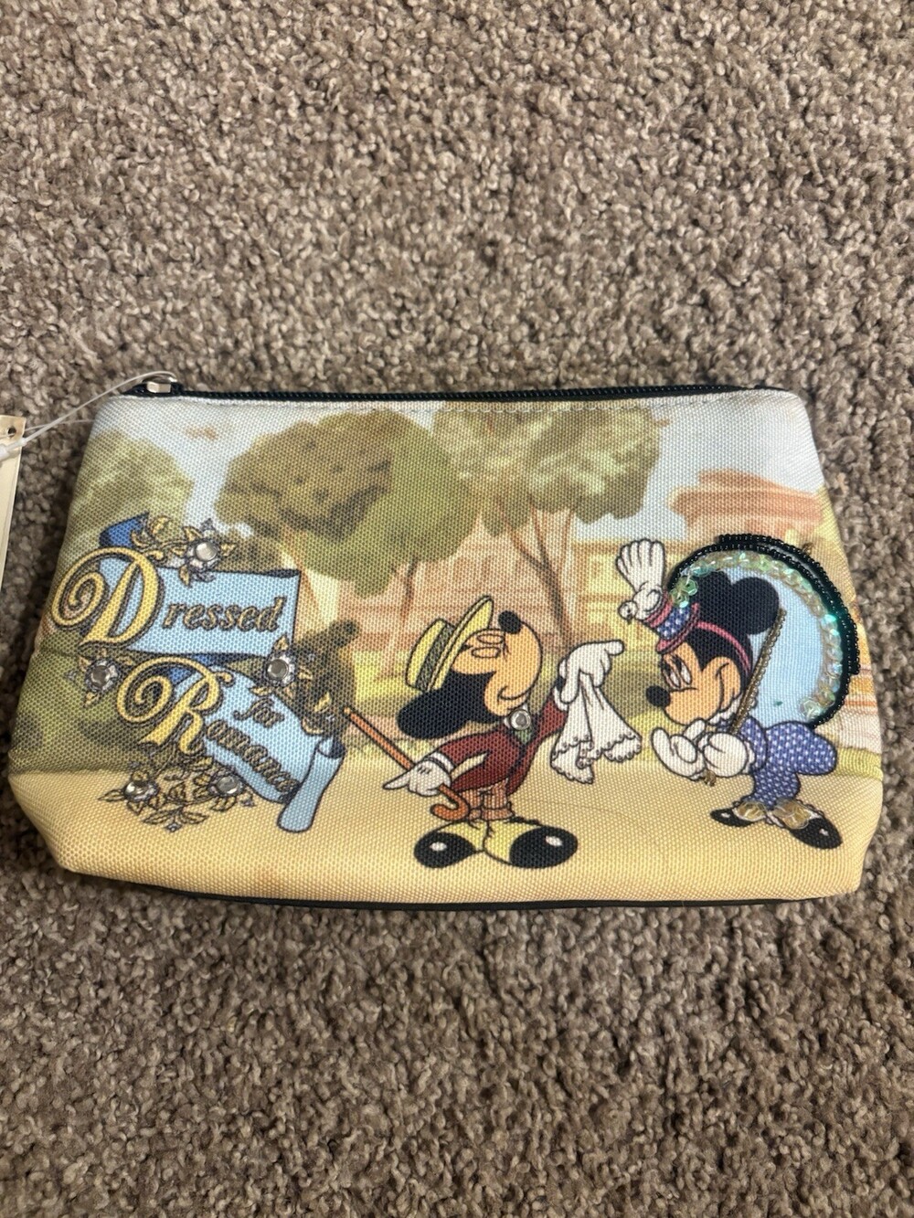 Disney Parks Mickey Mouse Dressed for Romance Cosmetic Pouch with Mirror
